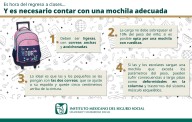 Advierte IMSS Chihuahua sobre daños causados por el exceso de peso en mochilas