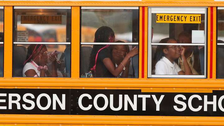 JCPS students, bus driver injured after tree branch shatters bus windshield