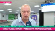 Grindetti, en su llegada a Paraguay: "Tenemos derecho a pedir los puntos y no recibir…