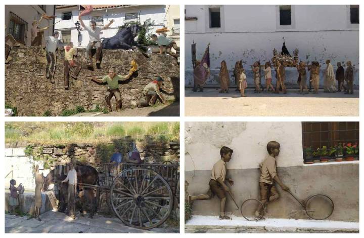 Un pueblo de Castilla-La Mancha llena de esculturas sus calles para mantener vivas su tradiciones