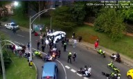 ¡Se salvó de milagro! El precandidato Daniel Palacios había sido evacuado poco antes de la camioneta accidentada