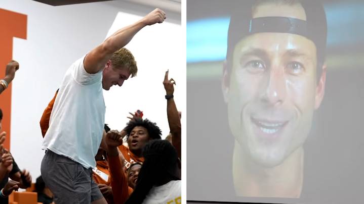 Glen Powell surprises Highland Park walk-on with UT scholarship