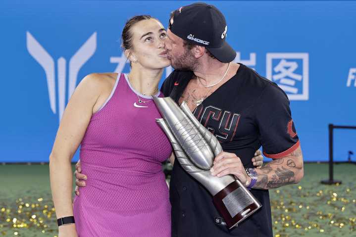 Aryna Sabalenka Kisses Boyfriend Georgios Frangulis After US Open Win
