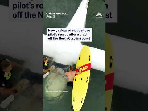 Newly released video shows pilot's rescue after a crash off the North Carolina coast