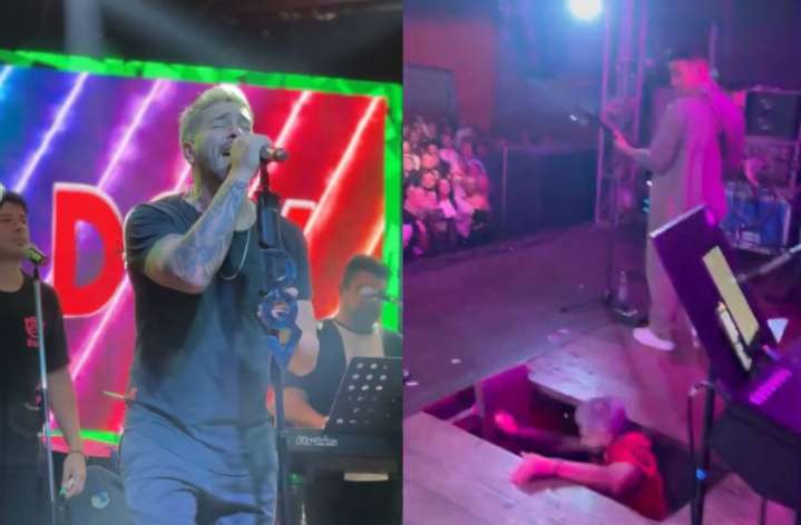 Cantante argentino sufre fuerte caída en pleno escenario; termina con puntos en la cabeza