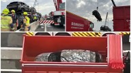 El aparatoso incendio de un camión obliga a usar por primera vez un contenedor inundable