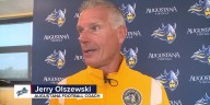 Jerry Olszewski enjoys coaching his Augustana football team every year