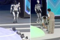 Humanoid machine face-plants at China's inaugural 'robot Olympics'