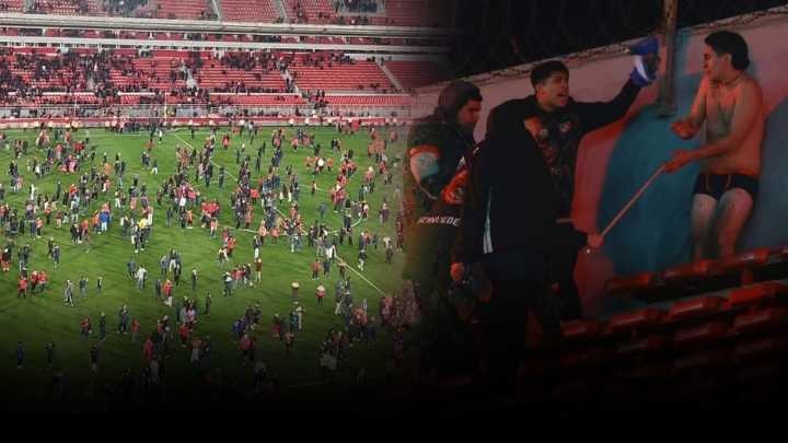 Las postales del violento enfrentamiento en el Independiente vs. U. de Chile (VIDEO)
