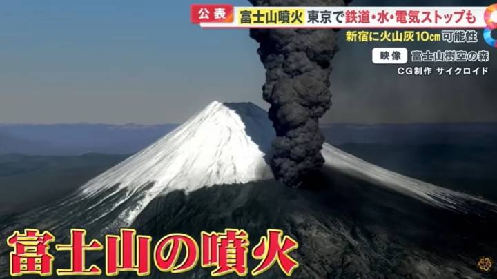 El espectacular video con inteligencia artificial de Japón sobre erupción del famoso monte Fuji