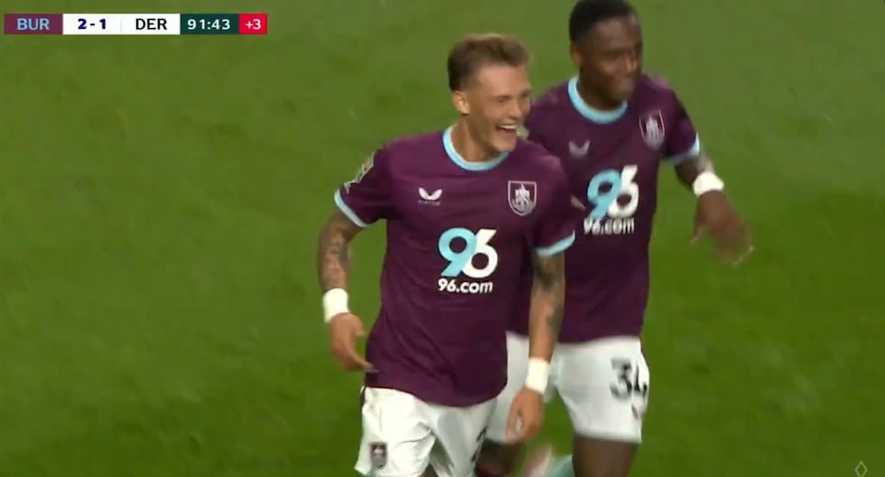 Gol de Oliver Sonne hoy con Burnley vs Derby County por fase 2 de la EFL Cup 