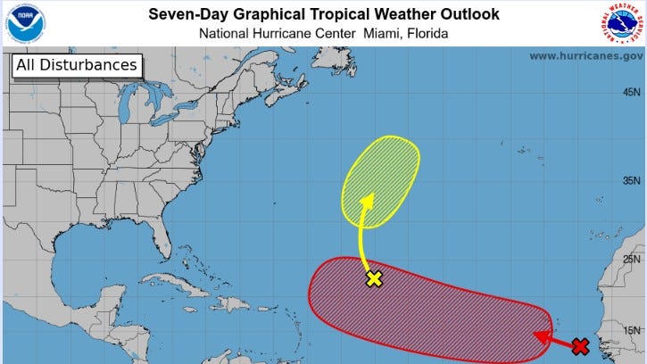 Invest 97L development chances increase. Here's the tropical outlook