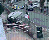 Moment man pulled out of Bentley after ploughing into tube station entrance