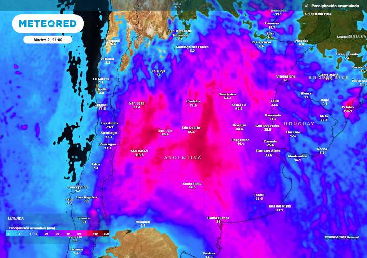 Agosto se despide con abundantes lluvias en Argentina: estas provincias recibirán más de 100 mm este fin de semana