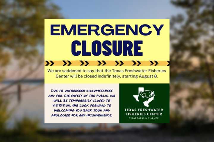 Texas Freshwater Fisheries Center in Athens announces 'emergency closure' just weeks after reopening to public