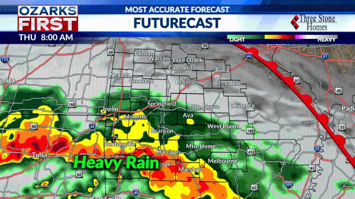 Clouds increasing today, rain tonight and tomorrow