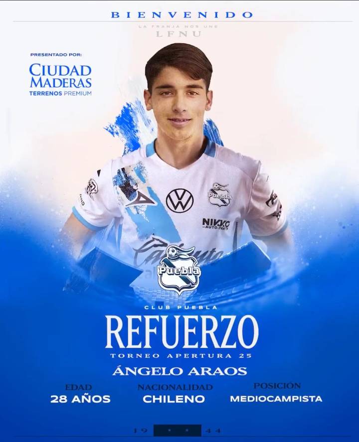 Club Puebla anuncia la contratación del chileno Ángel Araos
