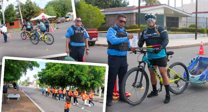 Con ‘Domingueando en Bici y +’, niñas y niños en Cajeme se divierten y aprenden de tránsito