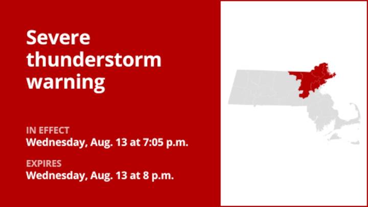 Update: Thunderstorms with damaging winds and nickel-sized hail in Essex and Middlesex counties Wednesday