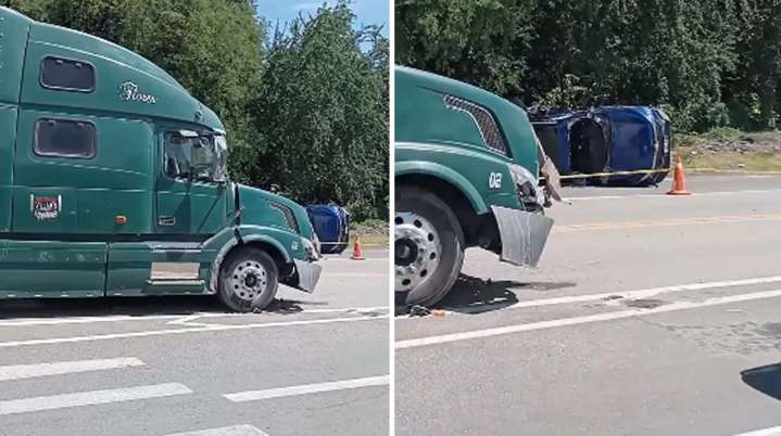 Abuelita muere en choque entre camión y camioneta en la autopista Puente de Ixtla
