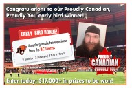 Congratulations to the first Proudly Canadian Contest winner!