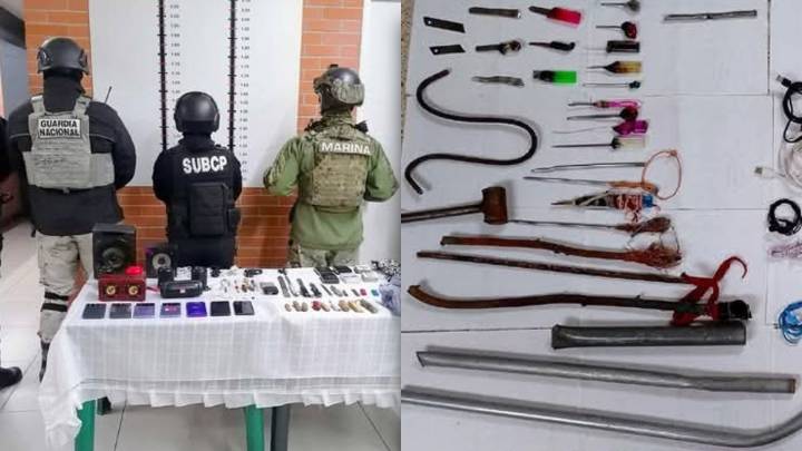 Celulares, objetos punzocortantes y hasta marihuana decomisan en penales de Tepexi y Puebla