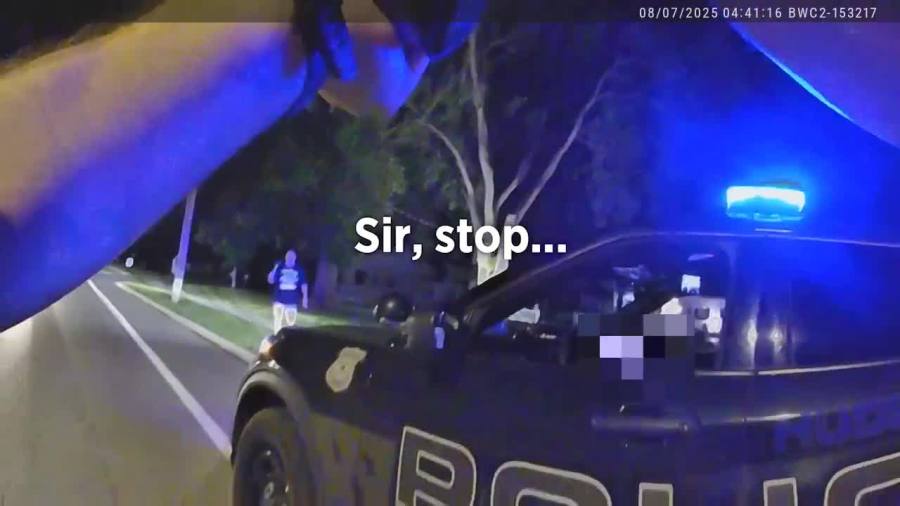 Bodycam video released from Hudson officer