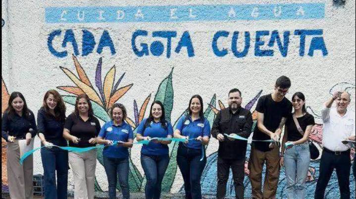 Inauguran mural “Cada Gota Cuenta” en Culiacán papara promover el cuidado del agua