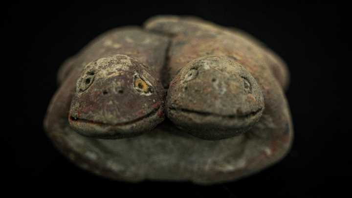 Descubren singular estatuilla de sapos que confirma culto al agua hace 3.800 años en Perú