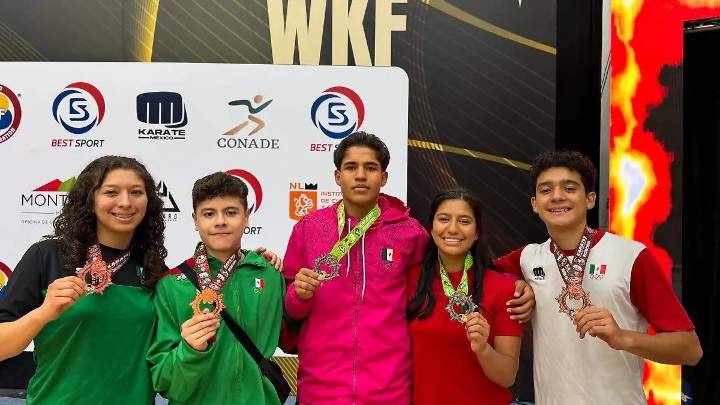 Karatecas potosinos logran cinco medallas en la Youth League