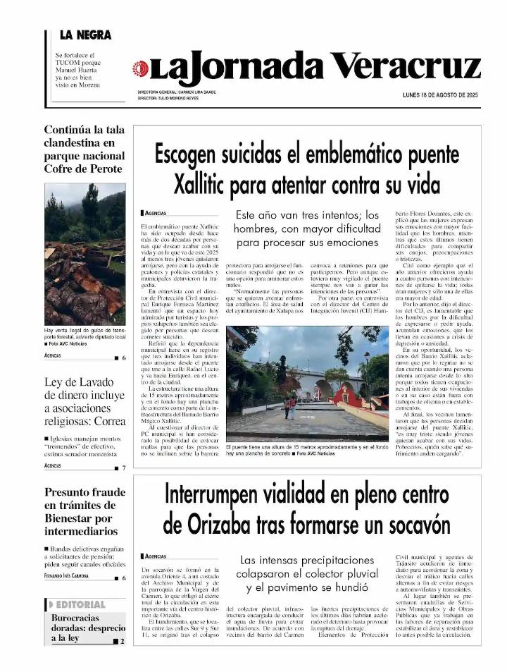 Contraportada del 18 de agosto de 2025