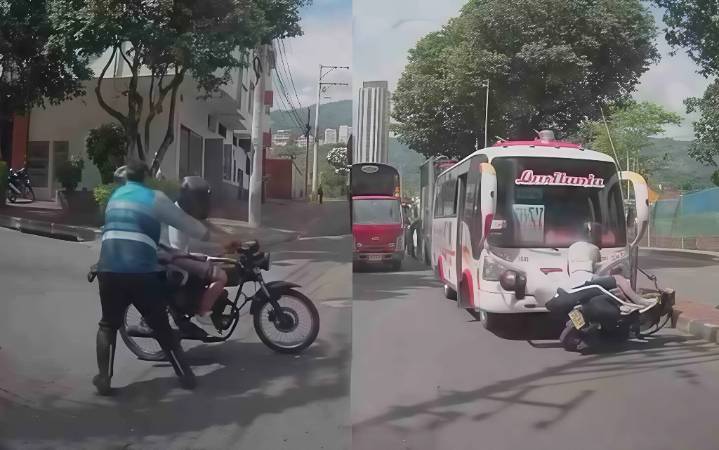 Video: Accidente durante un operativo de control en Bucaramanga