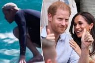 Meghan Markle thirsts over Prince Harry in surfing video