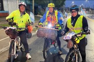 Bajo la llovizna, ciclistas solidarios partieron desde Concordia hacia Salta