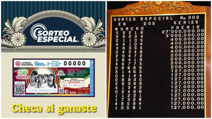 ¿Dónde Cayó Premio Mayor de Lotería Nacional 8 de Agosto 2025? Resultados Sorteo Especial 302