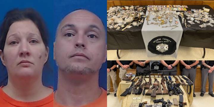 GCSO: Overnight chase in George Co. leads to 2 arrests, recovery of guns and stolen property