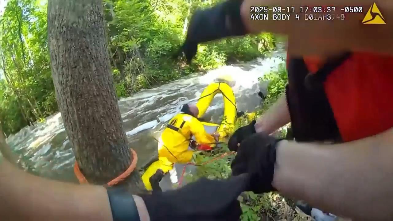 Dramatic river rescue caught on camera