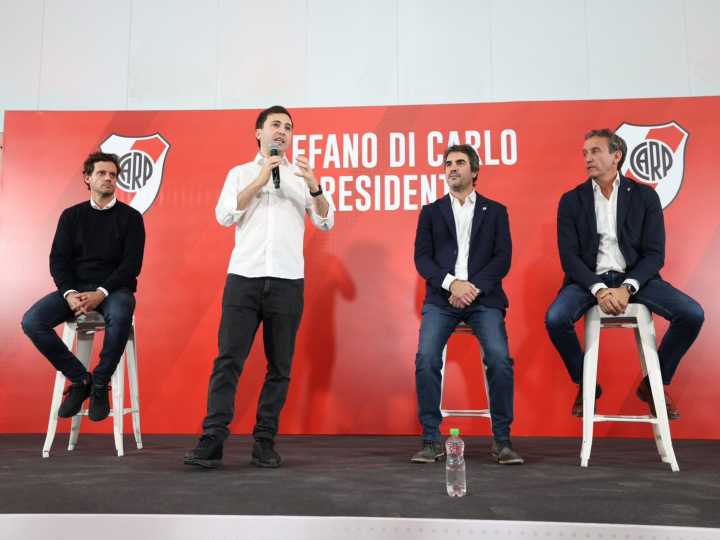 Stéfano Di Carlo hizo su lanzamiento oficial como candidato a presidente de River: confirmó la fórmula, pero no el orden