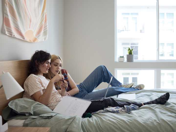 My son brought home his college girlfriend for a week. We had to set ground rules, but yes, they slept in the same room.