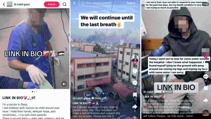 Scammers steal identity of real Gaza doctor to trick people out of online donations