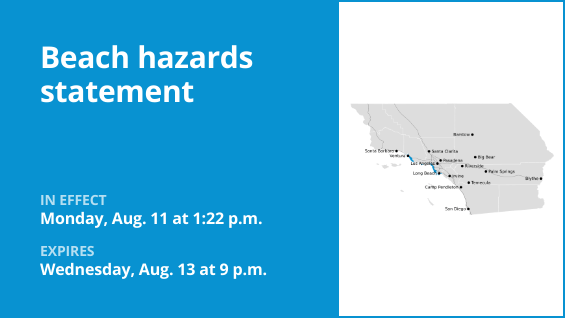 Update: Beach hazards statement active for Los Angeles County beaches until Wednesday night