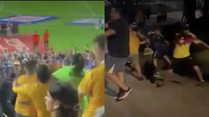 Aficionados Pelean en Estadio Universitario Tras Partido de Tigres Vs. América en Nuevo León
