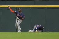 Astros outfielder Taylor Trammell carted off from game vs. Tigers after crashing into fence