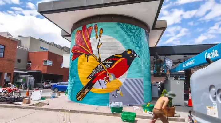 New mural by artist Shepard Fairey addresses “disproportionate art access” in mountain resort town