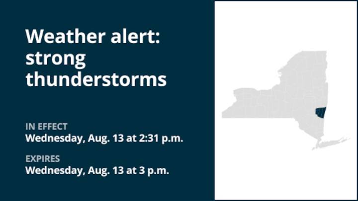NY weather: Penny-sized hail predicted with thunderstorms in Greene and Columbia counties Wednesday