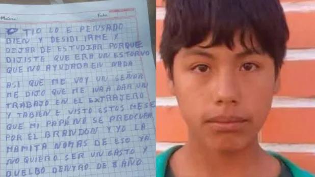 Buscan a un niño que huyó de su casa tras dejar una carta desgarradora