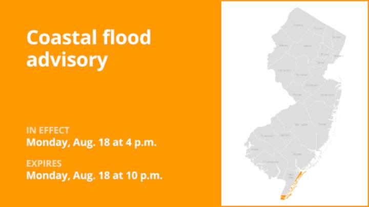 Coastal flood advisory affecting Cape May County until Monday night