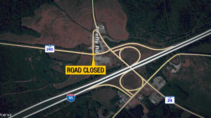 Highway 243 temporarily shut down in Anderson County