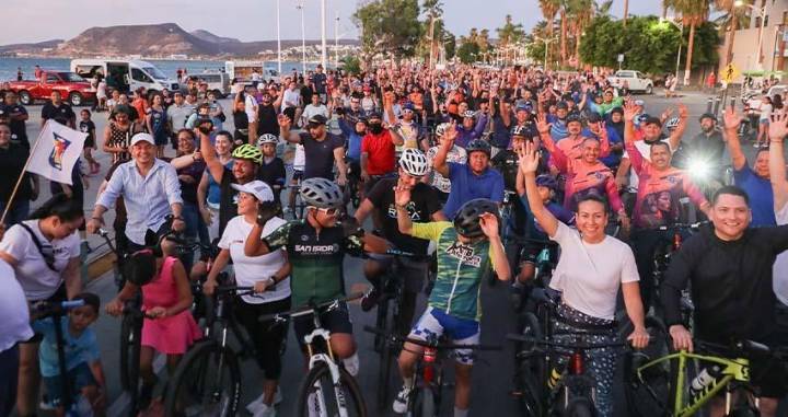 Encabeza Milena Quiroga la primera Rodada por la paz y contra las adicciones