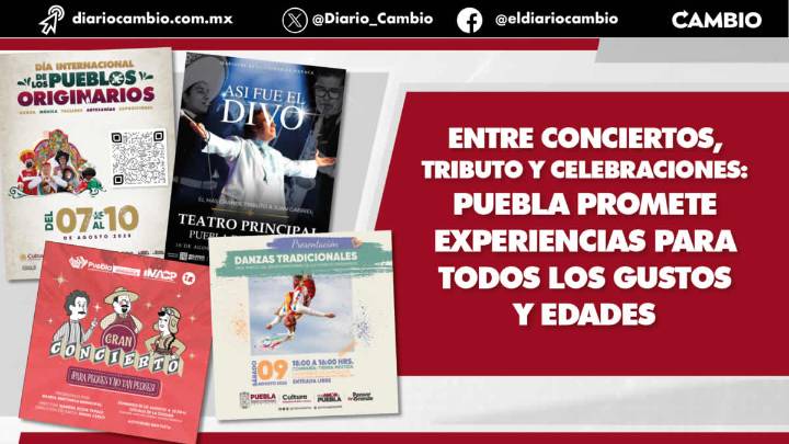 El estado de Puebla se prepara para un fin de semana lleno de actividades culturales, conciertos, talleres y exposiciones